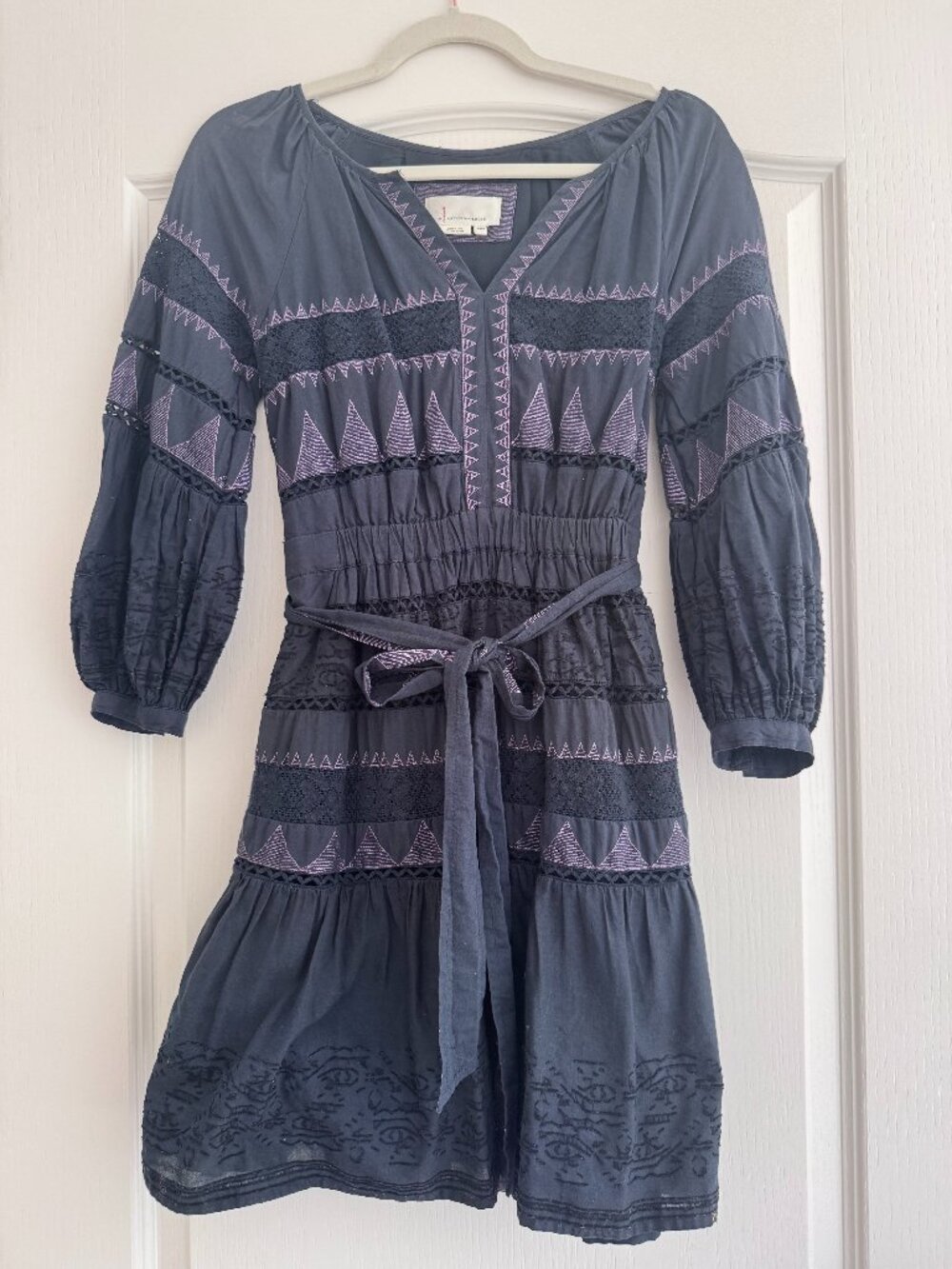 Anthropologie Skye Embroidered Mini Dress XXS Petite